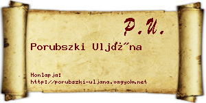 Porubszki Uljána névjegykártya